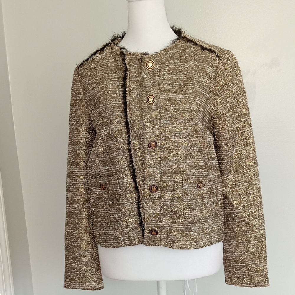 Zara Brown Tweed Women's Blazer